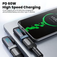 Toocki pemancar Otg Pria Wanita, 90 siku Digital Tipe C Usb Otg konektor 60W Tipe c laki-laki ke Ip perempuan untuk Iphone