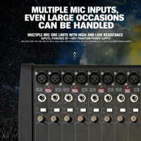 Console audio numérique professionnelle 8 canaux DM-X24 DM-X32 avec écran 5 pouces, Bluetooth, USB, 17 effets DSP, S/PDIF, pour scène, en métal