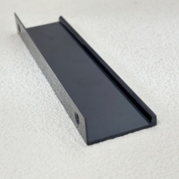 Poignée de meuble noire brillante à bord scellé, profilé en aluminium dissimulé à montage latéral, poignée de cuisine, poignée de tiroir de penderie de longueur variable