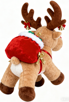 Boneka Rusa Natal Bordir, Mainan Rusa Isi Dakron, Hadiah untuk Anak-anak 31cm-50cm, Kado Natal, Poliester Kapas PP