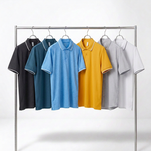 <span class=keywords><strong>Polo</strong></span> de Hombre al por Mayor OEM, 200GSM, Tela de Doble Cara con Amoníaco Líquido, Antiarrugas, Impresión Digital, Logotipo Personalizado, Básico - Product Image 1