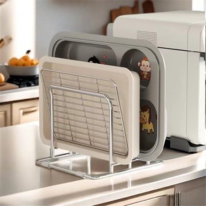 Estante de Almacenamiento de Acero Inoxidable para Tapas de Ollas y Tablas de Cortar, Tipo Moderno, para Cocina, Instalación Gratuita, Uso Doméstico - Product Image 3