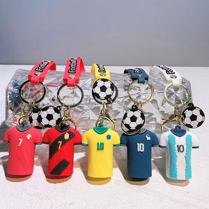 Porte-clés en PVC personnalisés avec des joueurs de football Chongjie : <span class=keywords><strong>Neymar</strong></span> <span class=keywords><strong>JR</strong></span>, <span class=keywords><strong>Messi</strong></span>, De Brutne, Kylian Mbappé, Ronaldo, maillot de football - Product Image 2