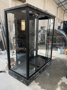 BESTME italien de luxe 1 <span class=keywords><strong>personne</strong></span> carré moderne cabines de <span class=keywords><strong>douche</strong></span> à vapeur porte coulissante à fermeture douce garantie de 3 ans cadre hôtel appartement - Product Image 5