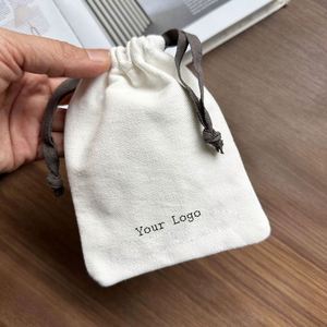 Hot Sale Custom Printed Organic Cotton <b>Drawstring</b> Bag Recyclable Natural Cotton Canvas Dust-proof <b>Pouch</b> With Silk Ribbons - Product Image 1