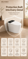 WC intelligent monobloc à chasse d'eau automatique avec bidet intégré et télécommande