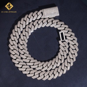 Chaîne cubaine de 15 mm en argent sterling 925 avec moissanite, style hip-hop, bijoux fins, entrepôt américain, passe le testeur de diamants - Product Image 6