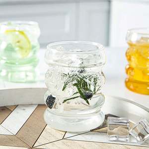 Vasos de cóctel acanalados en espiral con logotipo personalizado al por mayor, taza de café helada de cristal hecha a mano con impresión por sublimación - Product Image 4