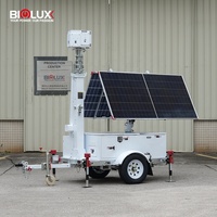 BIGLUX Trailer Pemantau CCTV Tenaga Surya Ramah Lingkungan dengan Panel Surya Bifasial Ganda dan Sistem Pengawasan Video Jarak Jauh