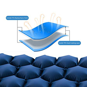 초경량 풍선 에어 슬리핑 패드 경량 나일론 + TPU 코팅 캠핑 매트/매트리스 접이식 슬리핑 패드 베개 - Product Image 3