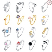 Bague ajustable en argent sterling 925 en forme d'abeille avec zircon, élégance raffinée, cadeau de mariage pour femme, vente en gros