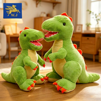 Peluche T-Rex verte personnalisée en gros, dinosaure en peluche doux de haute qualité avec rembourrage en coton PP, cadeau pour enfants OEM/ODM