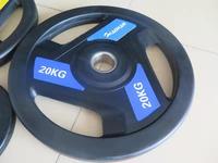 Vente en gros usine : Disques de poids en caoutchouc à 3 trous, avec trou de 50mm-51mm pour barre d'haltères à grand trou