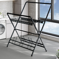 Perchero Metálico Moderno Plegable para Ropa, Soporte Estable de Acero al Carbono para Secar Ropa, Perchero de Hierro con Recubrimiento en Polvo para Lavandería