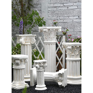 Support de pot de fleurs semi-artisanal en oxyde de magnésium blanc de style européen, colonne romaine rétro, écologique, accessoires de mariage pour jardin - Product Image 2