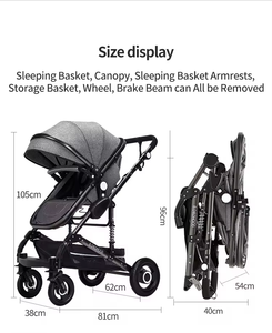 <span class=keywords><strong>Poussette</strong></span> bébé Sun Day avec <span class=keywords><strong>capote</strong></span> large, couverture kaki, base couleur café, pour l'été et les promenades - Product Image 2