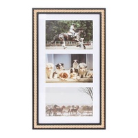 Jinn Home Cadres photo en bois MDF Décoration classique en bois noir Tapis de cadre photo Tenture murale Affichage de table