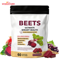 Suplemen Kunyah Bitroot OEM 60 Gummies Ultimate Heart Health untuk Kesehatan Jantung Pria, Mengandung Total CoQ10, Ekstrak Biji Anggur, Nitric Oxide, dan Bit Root untuk Imunitas