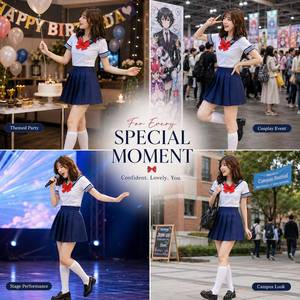 Uniforme scolaire féminin 2026, costume de cosplay sexy pour étudiante, tenue de marin, costume japonais à manches courtes JK, jupes plissées pour filles - Product Image 6