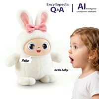 Jouets en peluche interactifs IA pour l'éducation précoce des enfants, vente en gros, compagnon vocal de soutien émotionnel, poupée lapin blanc, jouet en peluche IA