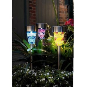 High Quality Latest Style Decorative Solar Mosaic <strong>Stick</strong> <strong>Lights</strong> <strong>Outdoor</strong> Colorful Solar Powered <strong>Led</strong> Garden Lamp