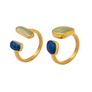 Fashion Female <b>Stainless</b> <b>Steel</b> Enamel Engagement <b>Rings</b> Colorful Large Metal Chunky <b>Ring</b> Jewelry Women Gold Plated From India - Product Image 4