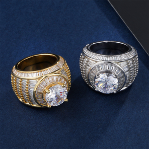 UK <span class=keywords><strong>Grime</strong></span> Culture Anillos inspirados Hip-hop Nuevo cobre con incrustaciones de circón Anillo de hombre Anillo de circón completo para hombre Rapero - Product Image 3