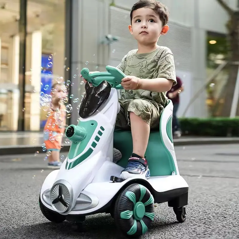 Çocuk elle kolu çevirin motosikletler serin ışıkları elektrik motoru toptan çocuk oyuncak arabalar motosiklet