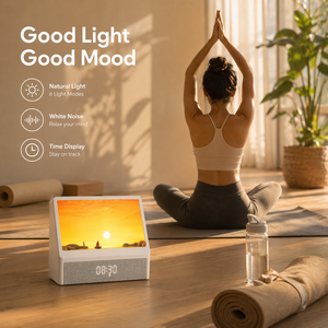 Réveil Lumineux Simulateur d'Aube et de Coucher du Soleil avec Haut-Parleur, Lampe de Chevet à Luminosité Progressive <span class=keywords><strong>pour</strong></span> Chambre à Coucher - Product Image 6