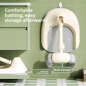 Support de bain pliable pour bébé, hauteur réglable, antidérapant, pour nourrissons et tout-petits, support de douche portable avec conception pour le lavage des fesses - Product Image 4