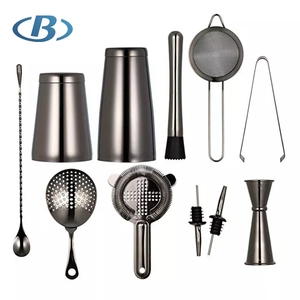 Kit de barman de luxe, ensemble de shaker à cocktails et à vin, ensemble d'outils de bar en acier inoxydable pour cadeaux - Product Image 4