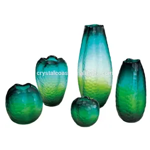 Lớn Hiện Đại Thổi Hình Dạng Độc Đáo Mosaic Thủy Tinh Flower Vase Đối Với Trang Trí Đám Cưới