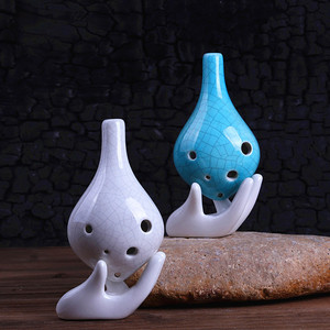 Ocarina en céramique Alto C à 6 trous, instrument ethnique traditionnel, résonance claire, pour l'éveil musical des débutants - Product Image 6