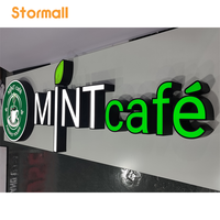 Insegna Luminosa RGB LED Personalizzata per Ristoranti, Logo 3D in Acrilico e Metallo, Cartello Illuminato per Esterni