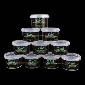 Logo de marque écologique imprimé personnalisé bol en plastique de qualité alimentaire de 8oz conteneur à paroi unique couvercle inviolable pour le houmous soja - Product Image 2