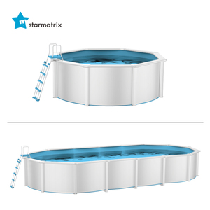 STARMATRIX PSP5512B/BW <span class=keywords><strong>Piscine</strong></span> au sol murale <span class=keywords><strong>en</strong></span> acier pour adultes avec écumoire et cadre Design Échelle et fonction <span class=keywords><strong>de</strong></span> sécurité - Product Image 5