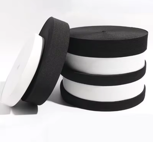परिधान सिलाई के लिए उच्च लोच स्पैन्डेक्स/पॉलिएस्टर बुनाई बैंड के लिए काले और सफेद फ्लैट लोचदार टेप - Product Image 2