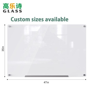 Tableau blanc magnétique en verre imprimé sur mesure 60x90cm (<span class=keywords><strong>24x36</strong></span> pouces) mural, 4mm d'épaisseur, sans cadre, en acrylique trempé/aluminium avec plateau pour stylos - Product Image 4