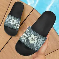 פופולרי טרופי פרחי היביסקוס עיצוב הדפסת נעל חוף הוואי חוף נעלי לנשים גבירותיי מעצב סנדלי שקופיות 2020