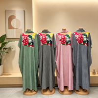 Robe Boubou à imprimé africain pour femmes, robe longue ample à manches longues, kaftan décontracté, abaya musulmane, robe islamique