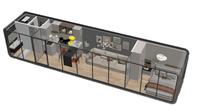 Maison préfabriquée modulaire en acier mobile - Villa et cour - Conception imperméable