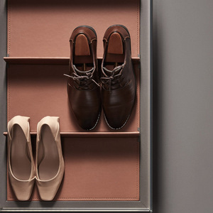 Unihopper <b>Shoe</b> Rack Extendable Telescopic Sliding <b>Storage</b> Damped Glass Leather LED Big Space Foldable Wardrobe - Product Image 3