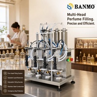 Machine de remplissage de parfum semi-automatique multi-têtes BANMO, remplisseuse de liquides parfumés pour bouteilles, équipement cosmétique en acier inoxydable