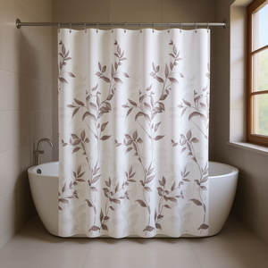 Cortina de Ducha con Estampado Burnout, Diseño Floral Moderno para Baño - Product Image 2