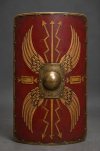 Ensemble d'armure en acier de centurion romain avec casque et bouclier, moulage 3D, costume de légionnaire médiéval pour reconstitution historique et exposition - Product Image 6