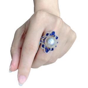 แหวนมุกแท้สีขาว ขนาด 13-14 มม. แบบไมโครเพฟ ไร้ตำหนิ ดีไซน์หลากหลาย สินค้าใหม่ประจำฤดูใบไม้ผลิ-ฤดูร้อน แถมฟรีแหวนแฟชั่น - Product Image 4