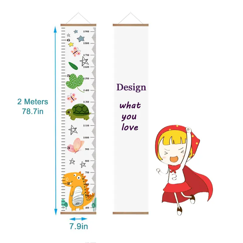 Education Chart Minimalist Wall Decor Hanging Baby Height Ruler Wood Growth Chart Blanket