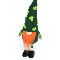 Gnome en peluche de 18,5 pouces pour la Saint-Patrick, motif trèfle, idéal pour les fêtes irlandaises