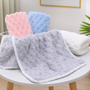 Carlota Coral Fleece Face Towels 50g 80g Extra Absorbent Quick Drying Unisex <b>Bath</b> Towels Random Colors - Product Image 2