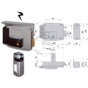 Serrure de portail électrique 12V avec entrée de 50 mm côté gauche SER0152 CISA Design moderne pour hôtels et villas Fabriqué en Italie - Product Image 2
